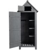 TROPOW Outdoor Wooden Storage Shed with Sloping Asphalt Roof Garden Shed Storage House for Patio Lawn Backyard 30.3" L x 21.3" W x 70.5" H Grey - 2 of 4