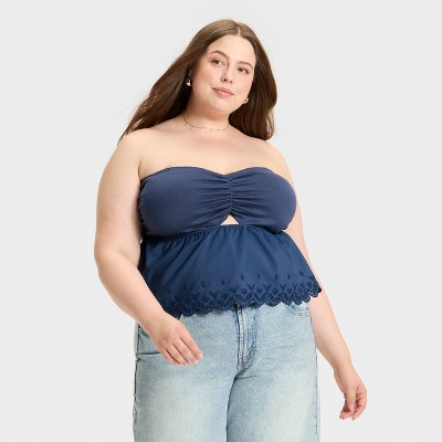 Women's Knit Woven Twist Tube Top - Wild Fable™