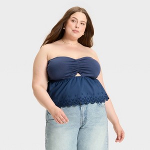 Women's Knit Woven Twist Tube Top - Wild Fable™ - 1 of 3