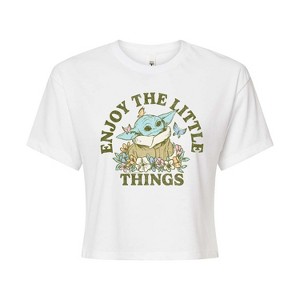 Women's - Star Wars - The Mandalorian Enjoy The Little Things Cropped Graphic T-Shirt - 1 of 4