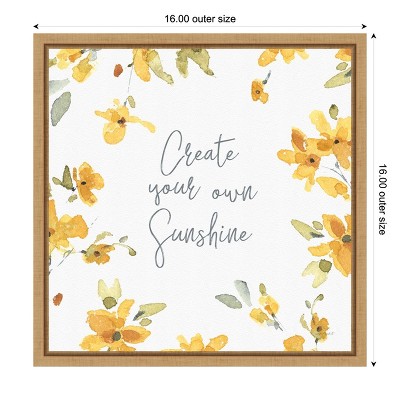 Amanti Art Happy Yellow 18A by Lisa Audit Canvas Wall Art Print Framed 16 x 16-in.