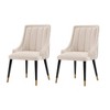Set of 2 Eda Modern Velvet Upholstered Dining Chairs Cream - Manhattan Comfort - 2 of 4