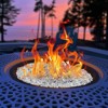 VEVOR Fire Glass, 10 LBS / 4.5 KG High-Temperature Resistant Fireplace Rocks, 1/2-Inch / 12.7 mm Reflective & Smokeless Firepit Glass Rock, Clear - 2 of 4