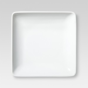 Square Porcelain Appetizer Plate 5.430" White - Threshold™: Microwave & Dishwasher Safe, Traditional Solid Design - 1 of 1