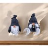 HomeRoots 6" Black and Gray Fabric Christmas Standing Gnome Tabletop Sculpture - 2 of 4