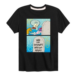Boys' - SpongeBob SquarePants - Squidward Hopes And Dreams Short Sleeve Graphic T-Shirt - 1 of 4
