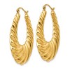Black Bow Jewelry 5mm x 40mm Polished 14k Yellow Gold Twisted Oval Shrimp Hoop Earrings - 2 of 4
