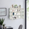Modern Decorative Storage Cabinet, CENGHU 2-Door Wall Cabinet with Featuring 3-Tier Storage for  Entryway, Living Room, Bathroom, Dining Room - 3 of 4