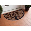 HomeRoots 30" X 48" Beige and Black Rubber and Coir Outdoor Semi Circle Door Mat - 2 of 4