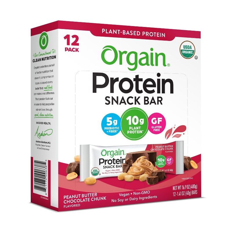 Orgain Organic Vegan Protein Bar - Peanut Butter Chocolate Chip - 12ct, 3 of 9