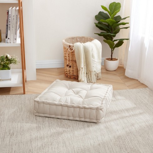 Floor Pillow Seating and Backrest, Corduroy Seat Cushion, Pouf