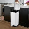 8 Gallon Step Trash Can, Stainless Steel Garbage Can with Lid, Removable Inner Bucket - 2 of 4