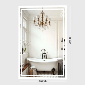 PAIHOME Backlit Bathroom Mirror with Anti-Fog - Dimmable Wall-Mounted Vanity Mirror with 3 Color Temperatures and Memory Function - 1 of 4