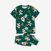 PATPAT Matching Christmas Xmas Pajamas for Family Sets Gingerbread Print Short Sleeve 2pcs Green Sleepwear - 4 of 4