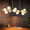 Rennnsan Zephivon 44"W 12-Light Bubble Linear Frosted Glass Modern Dimmable Kitchen Island Pendant in Gold - 2 of 4