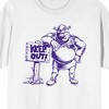 Shrek Keep Out Sign Crew Neck Short Sleeve Men's White T-shirt - image 2 of 3