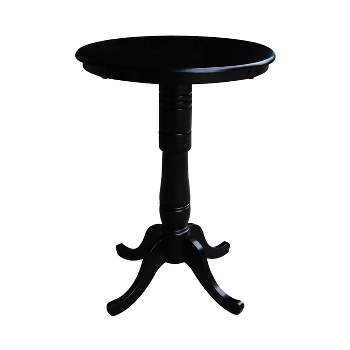 30" Round Top Pedestal Height Table Black - International Concepts