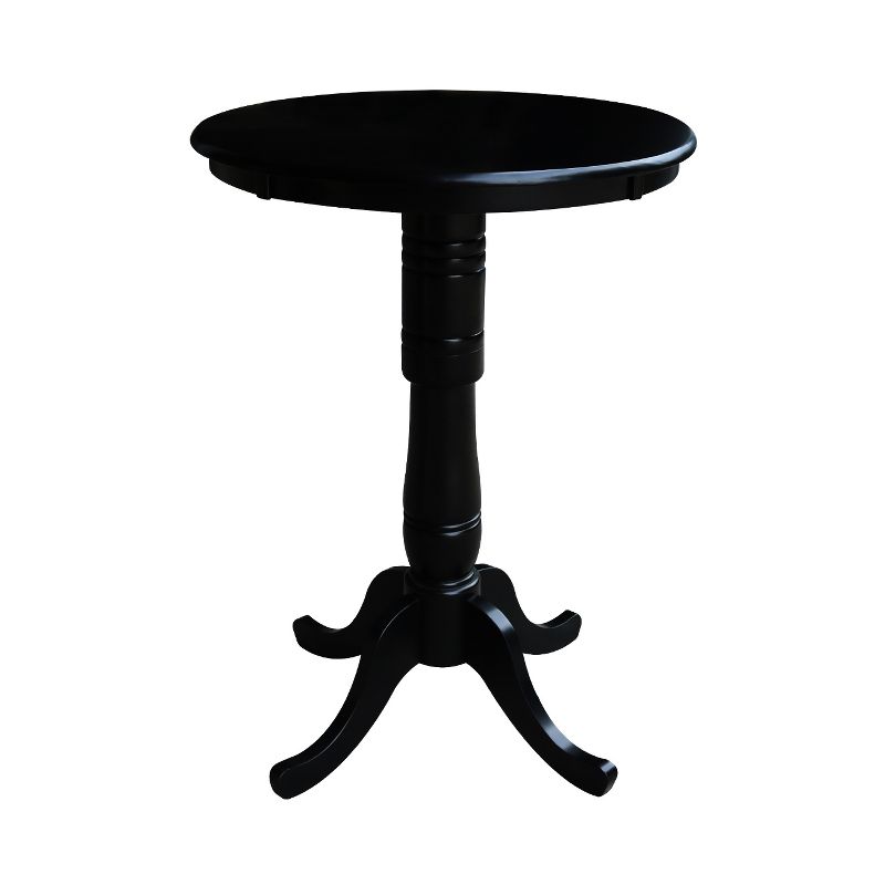 30" Round Top Pedestal Height Table Black - International Concepts, 1 of 6