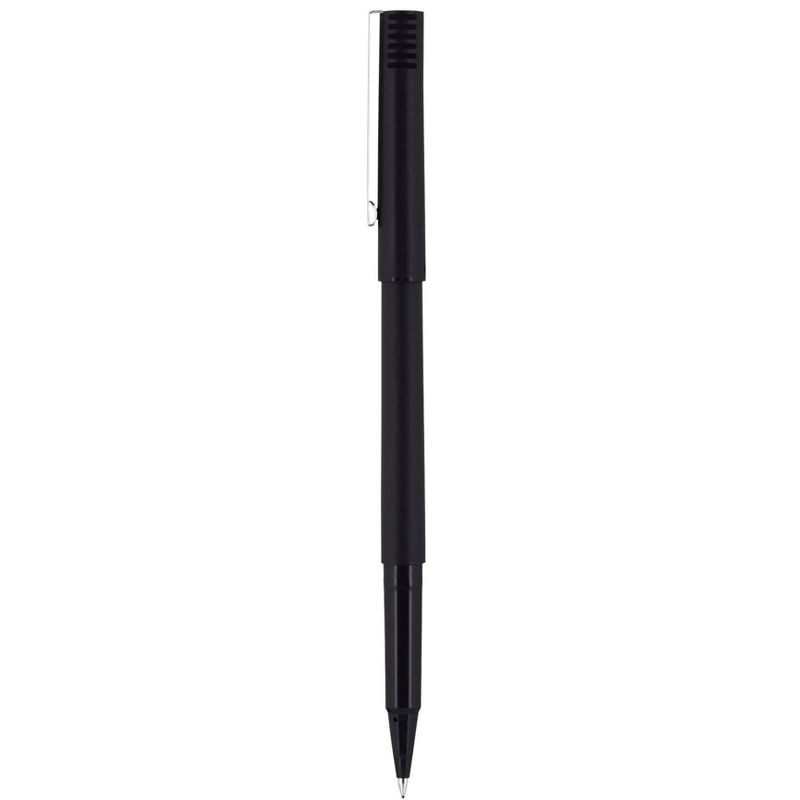 uni Roller Ball Stick Pens, 0.5 mm Micro Tip, Black, Pack of 12, 4 of 6