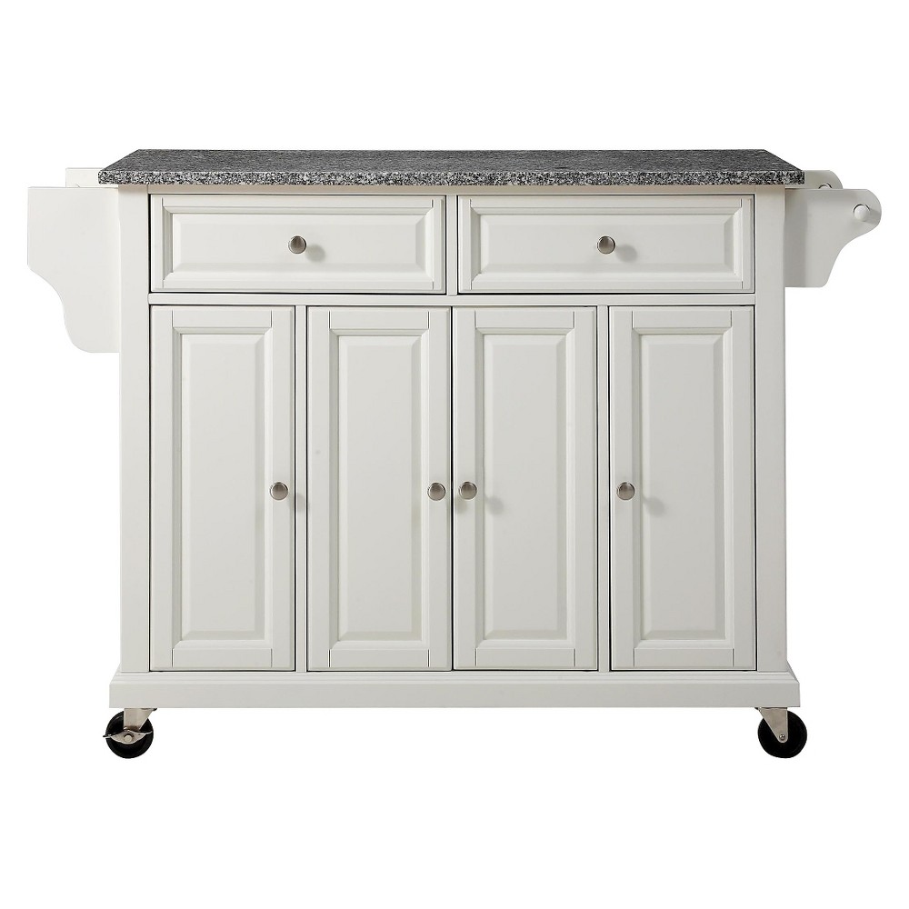 Solid Granite Top Kitchen Cart/Island White Crosley