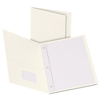 Oxford Twin-Pocket Folders with 3 Fasteners Letter 1/2" Capacity White 25/Box 57704