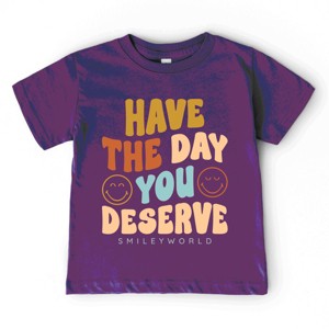 The Juniper Shop SmileyWorld Have The Day You Deserve Groovy Toddler Short Sleeve Tee - 1 of 4
