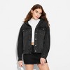 Women's Oversized Hooded Jean Jacket - Wild Fable™ - 2 of 3