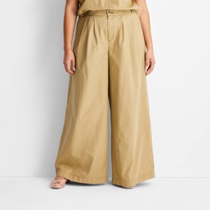 Women's High-Rise Wide Leg Pleated Pants - Future Collective - 1 of 3