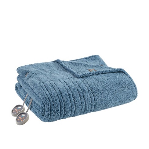 Full Sherpa Electric Blanket Blue