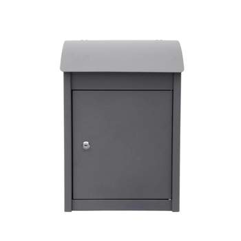Package Delivery Boxes for Outside, Galvanized Steel Parcel Mailbox, Wall Mounted Lockable Anti-Theft for Porch,gray