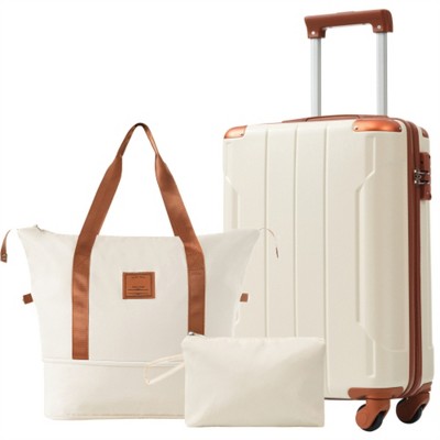BEAFUP 3-Piece Hardshell Luggage Sets with Wheels and TSA Lock - 20" Carry-on Suitcases for Men and Women