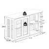 Kitchen Storage Cabinet With Doors And Adjustable Shelves, Elegant Black Sideboard Buffet With Glass Sliding Doors-The Pop Home - 4 of 4
