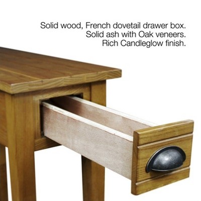 Candleglow Brown Narrow Wood End Table with Storage