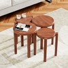GDFStudio Romain Modern Wooden Stackable Stools (Set of 4) - 2 of 4
