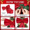 COZONY Satin Christmas Tree Topper Bow and Ribbon Bows Decorative Set - 4 of 4