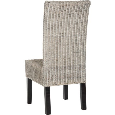 Arjun 18'' Gray Rattan Wicker Dining Chair Set