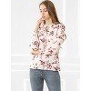 Allegra K Women's Floral Tie Neck Frilly Trim Long Sleeve Chiffon Blouse - 4 of 4
