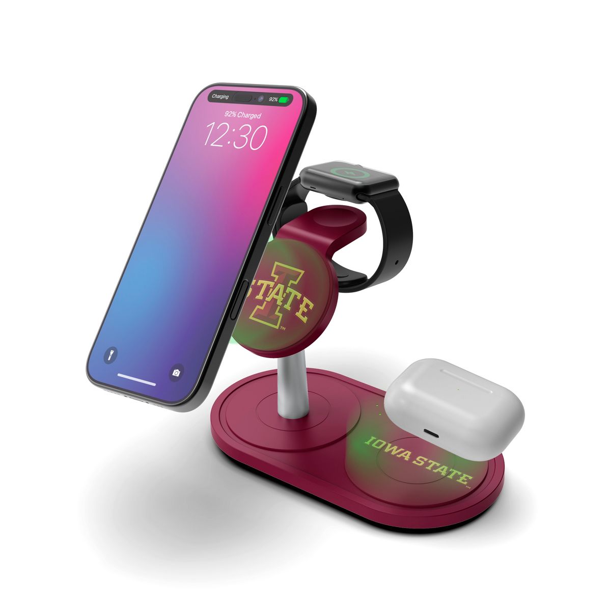 SOAR NCAA 3-in-1 Wireless Charging Station- Iowa State Cyclones - thumbnail 2