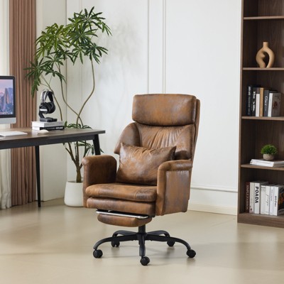 VINGLI Adult 100-130¡ã Reclining Tall & Big Office Chair with Foot Rest & Adjustable Armrests, Ergonomic Comfy Wide-Seat Gamer Chair, Microfiber