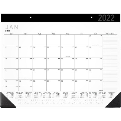 2022 AT-A-GLANCE 17" x 21.75" Desk Pad Calendar Contemporary Black/White (SK24X-00-22)