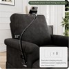 TiramisuBest Oversized Chaise Lounge Chair with Storage Ottoman,Upholstered Reading Chair with Phone Holder, Comfy Sleeper Armchair for Living,Black - 4 of 4