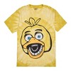Five Nights At Freddy's Chica Men's Yellow Spiral Tie-Dye Crew Neck Short Sleeve T-shirt - 3 of 4