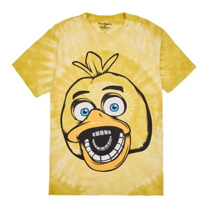 Five Nights At Freddy's Chica Men's Yellow Spiral Tie-Dye Crew Neck Short Sleeve T-shirt - 1 of 3