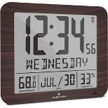 Marathon Slim Atomic Sleek And Stylish Wall Clock with Full Calendar Display, Temperature & Humidity