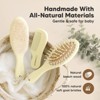 Baby Hair Brush and Comb Set, Oval Wooden Baby Brush Set for Newborns, Infant, Toddler Grooming Kit - 4 of 4