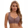 INSPIRE CHIC Women's Zip Front Closure Full Coverage Wirefree Tank Back Bralette Wide Straps Bras - 4 of 4