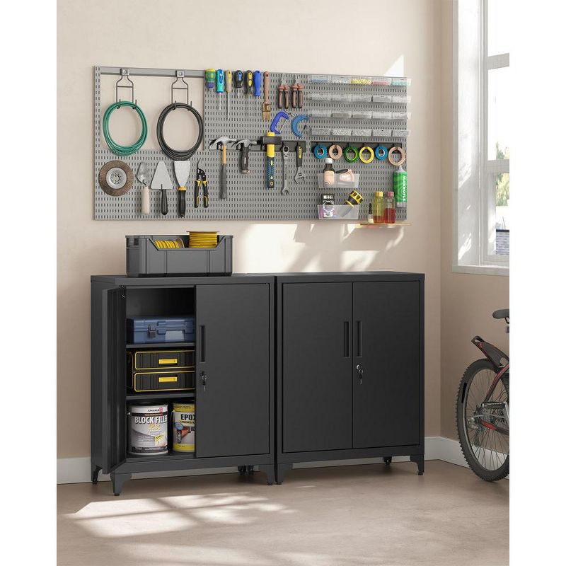 SONGMICS Office Cabinet Garage Cabinet, Metal Storage Cabinet with Doors and Shelves, 4 of 10