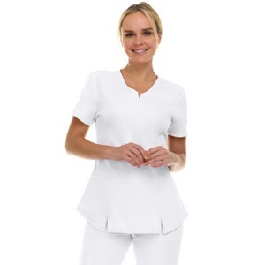 Medichic Scrubs Women's V-Neck Notch Fashion Stretch Scrub Top with Two Pockets, Flex Easy Care Fabric - 1 of 4