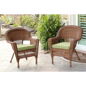 HomeStock Honey Coastal Craftsman Chair Set of 2 with Cushions - 1 of 4