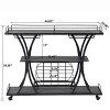 VYNXARIA Industrial Bar Cart Kitchen Bar&Serving Cart for Home with Wheels 3 -Tier Storage Shelves - 3 of 4